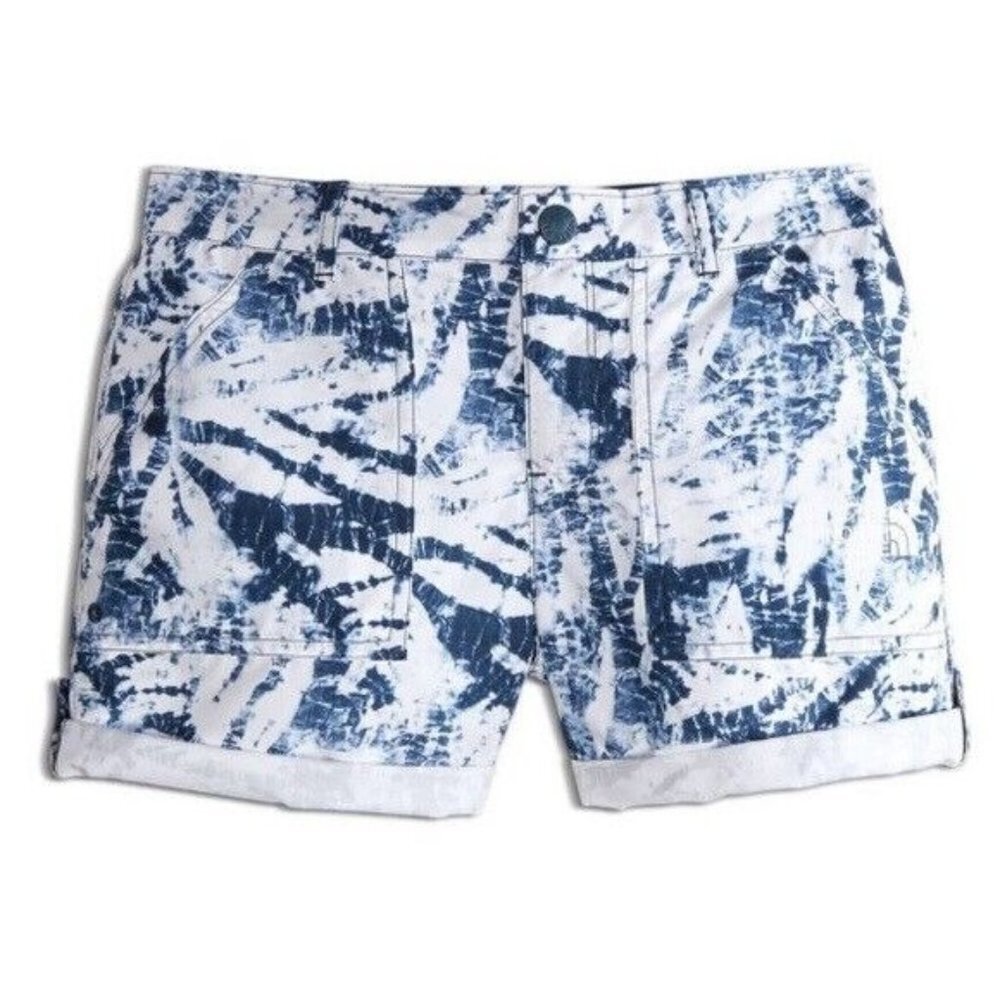 The North Face Girls Amphibious Shorts Blue & White Tye-Dye‎ NWT Size XL (18)